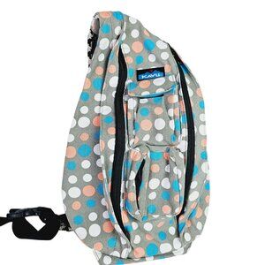 Kavu Rope Sling Bag with Polka Dot Pattern, Multi Pocket, EUC